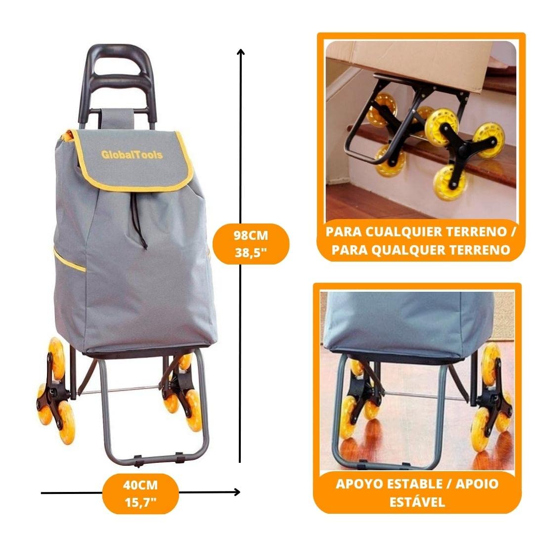 Carrinho de Carga 3 Rodas Climbing Cart Sobe Escadas capacidade 40kg - GT082