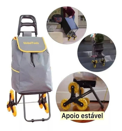 Carrinho de Carga 3 Rodas Climbing Cart Sobe Escadas capacidade 40kg - GT082