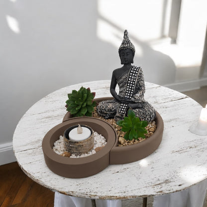 Bandeja Decorativa Lua Japandi — Conjunto 2 Peças