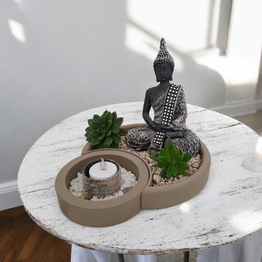 Bandeja Decorativa Lua Japandi — Conjunto 2 Peças